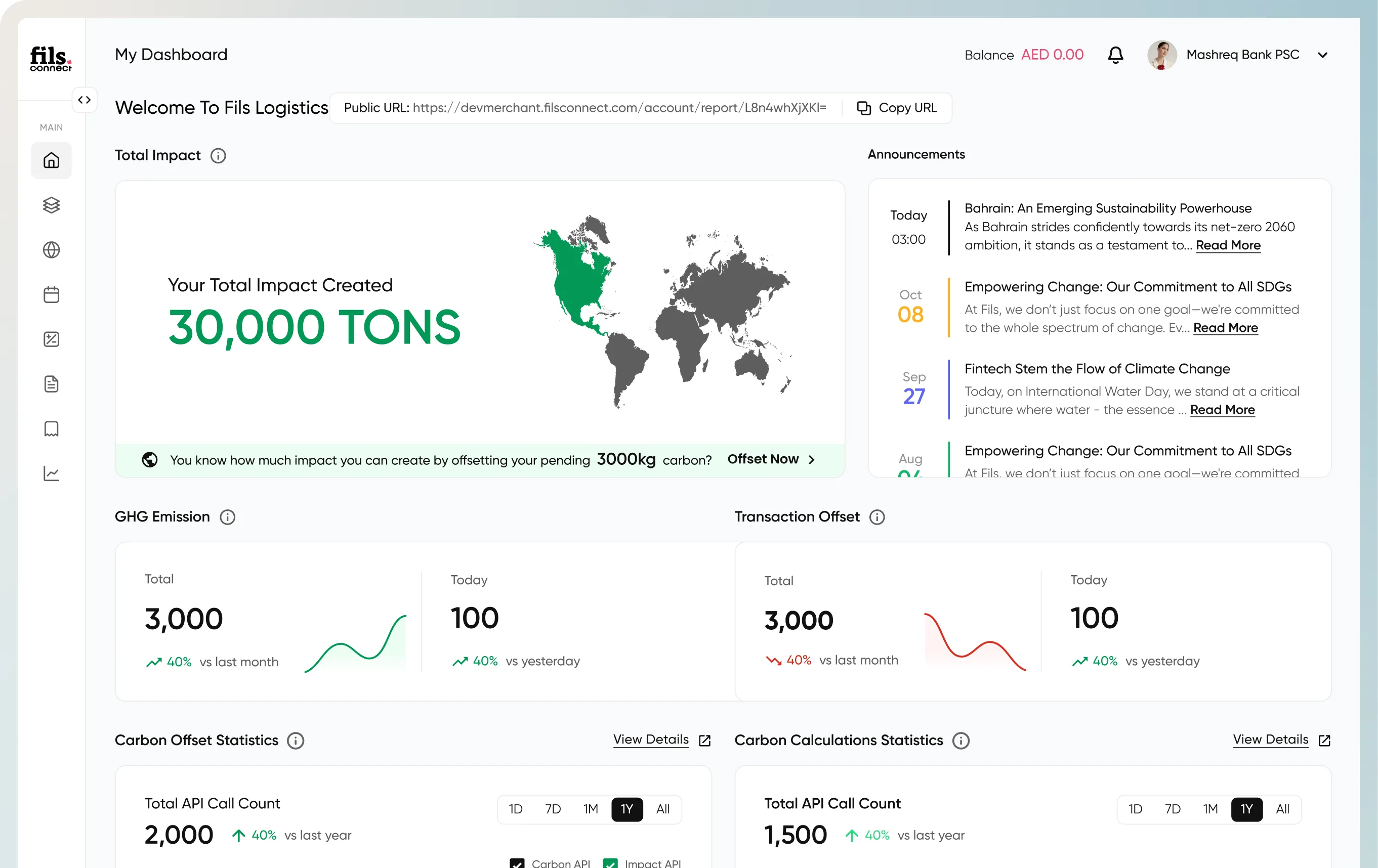 Climate-tech product design screenshot