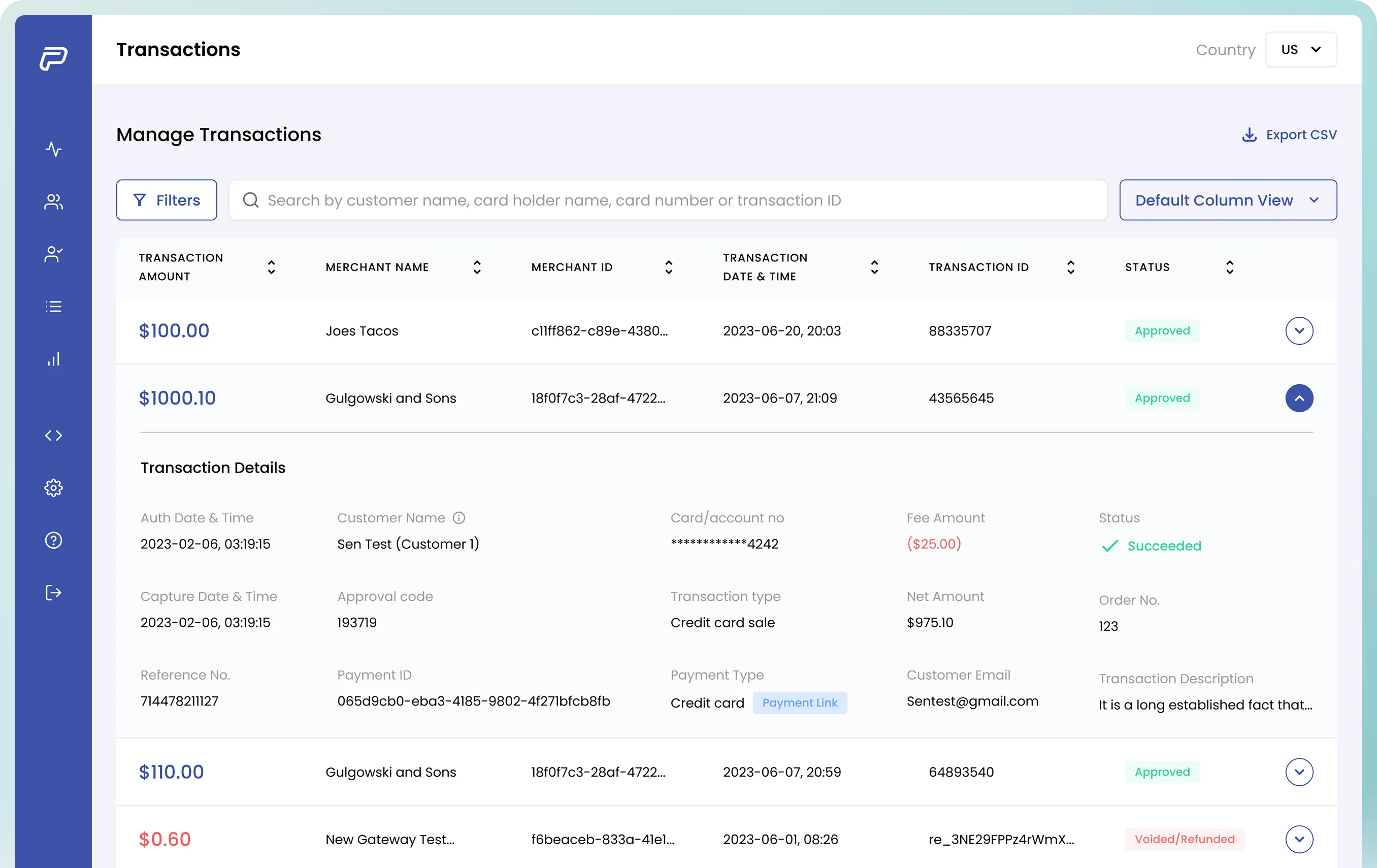 Fintech product design screenshot