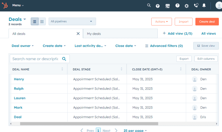 Hubspot CRM UX Design