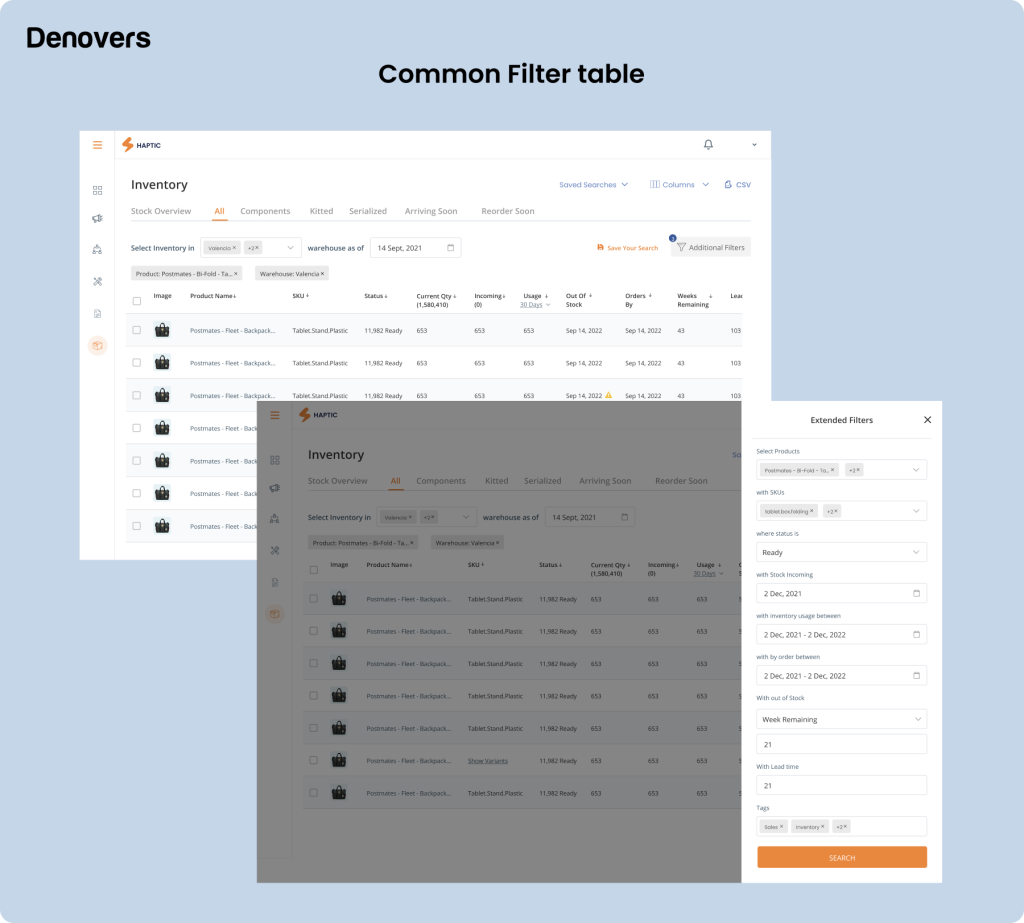 common-filter-table